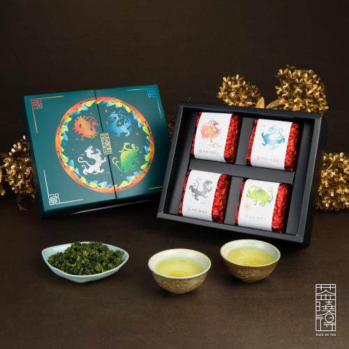 茶曉得】四方神獸風華烏龍茶葉禮盒75gx4包x1盒(半斤;贈品牌提袋