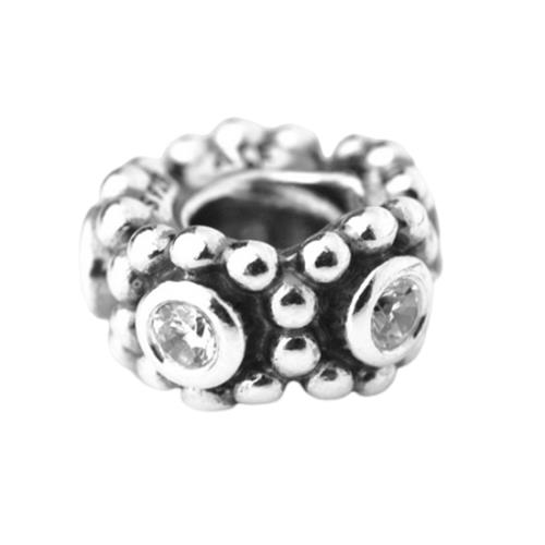 【下殺三折】Pandora 潘朵拉 隔圈-透明鋯石鑲珠墜