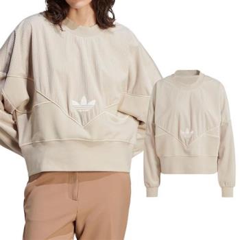 Adidas BF Sweatshirt 女款 奶茶色 休閒 運動 寬鬆 長袖 IM4316
