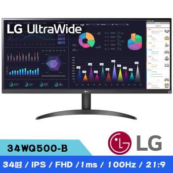 LG樂金 34WQ500-B 34吋 UltraWide™ 21:9 FHD IPS螢幕
