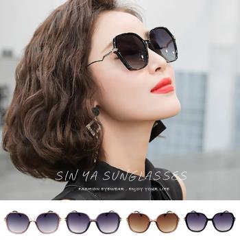 【SINYA】抗UV太陽眼鏡 平面式鑲鑽太陽眼鏡 時尚墨鏡 共四色 大框顯小臉 台灣製 防爆鏡片 N48