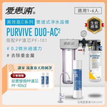 EVERPURE愛惠浦 櫥下型 PURVIVE Duo-AC2無鉛龍頭兩道式生飲淨水器(前置PP)