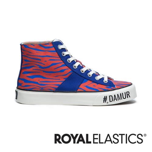 ROYAL ELASTICS 聯名系列#DAMUR ZONE HI 紅藍動物花紋高筒帆布鞋 (女) 90921-225