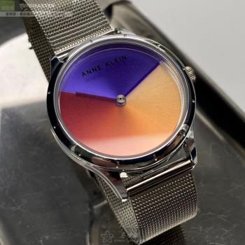 AnneKlein 安妮克萊恩女錶 30mm 銀圓形精鋼錶殼 變色變色錶面款 AN00626