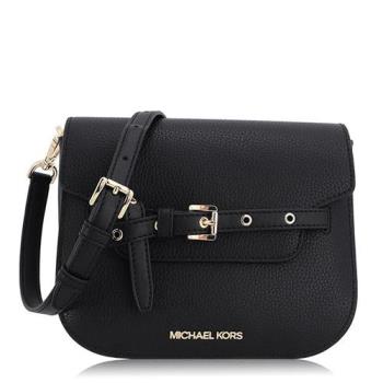 Michael Kors 荔枝紋皮革 / EMILIA 小款 / 斜揹包 黑色
