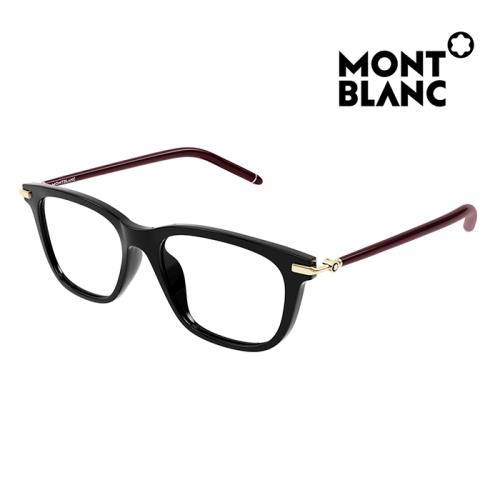 【MontBlanc】萬寶龍 光學眼鏡 MB0275OA 006 55mm 橢圓方框眼鏡 膠框眼鏡 黑框/紅鏡腳