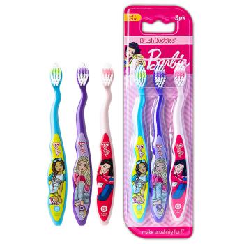 【免運】Barbie兒童牙刷3入裝 x1組