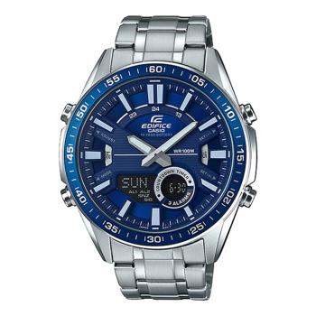 CASIO EDIFICE 定時數碼雙重顯示計時錶(EFV-C100D-2A)-藍x51mm