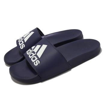 adidas 拖鞋 Adilette Comfort 深藍 白 男鞋 女鞋 快乾 愛迪達 H03616