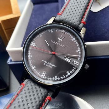 MASERATI 瑪莎拉蒂男女通用錶 42mm 黑圓形精鋼錶殼 黑色簡約, 中三針顯示錶面款 R8851130001
