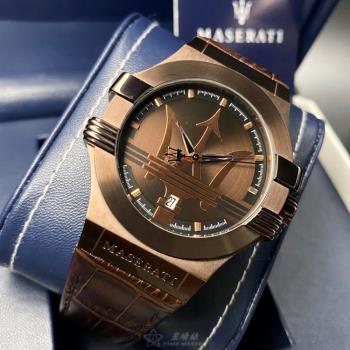 MASERATI 瑪莎拉蒂男女通用錶 42mm 古銅色六角形精鋼錶殼 古銅色運動, 大三叉錶面款 R8851108011