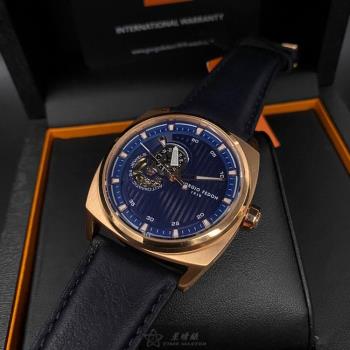GiorgioFedon1919手錶, 男錶 46mm 玫瑰金六角形精鋼錶殼 寶藍色鏤空, 運動, 透視, 精密刻度錶面款 GF00009