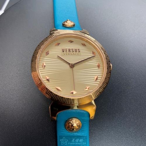 VERSUS VERSACE手錶, 女錶 36mm 玫瑰金圓形精鋼錶殼 米粉色簡約, 波浪幾何錶面款 VV00297