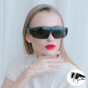 【SINYA】上翻式偏光墨鏡 鋁紫框 可外掛式套鏡 Polarized抗UV400/可套鏡/防眩光/遮陽