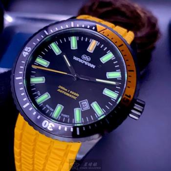 WAKMANN手錶, 男錶 44mm 黑圓形精鋼錶殼 黑色潛水錶, 中三針顯示, 運動, 水鬼錶面款 WA00029