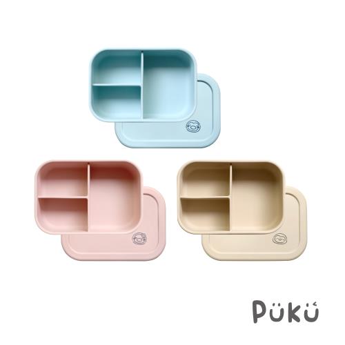 【PUKU藍色企鵝】午茶華夫格分隔矽膠餐盒(三色)