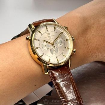 TommyHilfiger手錶, 男錶 44mm 玫瑰金圓形精鋼錶殼 白色三眼, 中三針顯示錶面款 TH00063