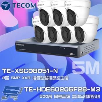 [昌運科技] 東訊組合 TE-XSC08051-N主機 + TE-HDE60205F28-M3 半球攝影機*7
