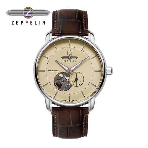 齊柏林飛船錶 Zeppelin 81661 米盤透視機芯小三針機械錶 40mm 男/女錶 自動上鍊