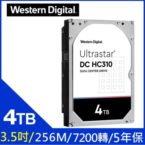 【WD 威騰】Ultrastar DC HC310 4TB 3.5吋 企業級內接硬碟(HUS726T4TALE6L4)