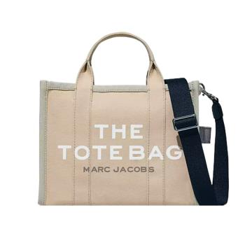 【MARC JACOBS 馬克賈伯】中號 TOTE 帆布手提/斜揹包-米色/淺綠色 H063M01RE21261