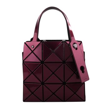 ISSEY MIYAKE 三宅一生 -BAOBAO 幾何方格側凹手提包 (亮酒紅)mini