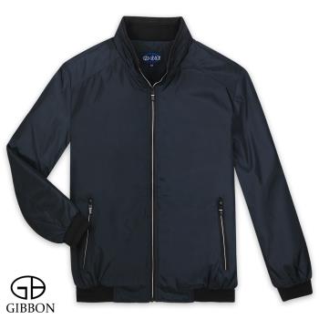 GIBBON 厚暖手感內刷絨禦寒保暖休閒外套‧黑藍格