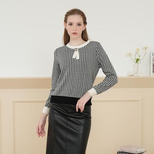 闕蘭絹XDuncan奢華小香風重磅真絲羊毛衣