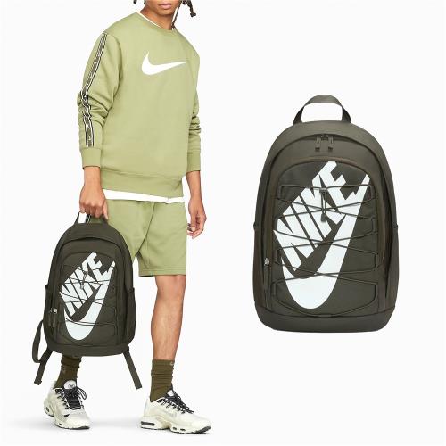 Nike 後背包 Hayward Backpack 男款 軍綠 白 大空間 鬆緊繩 雙肩包 手提 基本款 DV1296-355