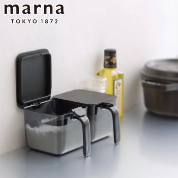 MARNA 按壓式密封調味料盒附勺子600ml-2入組