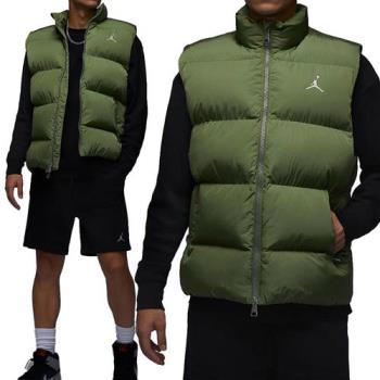 Nike AS M J Ess Stmt Eco Vest 男 綠 立領 輕盈梭織 拉鍊口袋 背心 FB7308-340