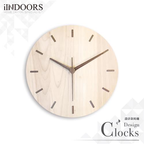 【iINDOORS】Loft 簡約設計時鐘-極簡胡桃30cm