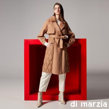 di marzia頂級Cashmere鵝絨皮草大衣