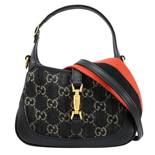 GUCCI 685127 Jackie 經典1961緹花拼接迷你兩用包.黑