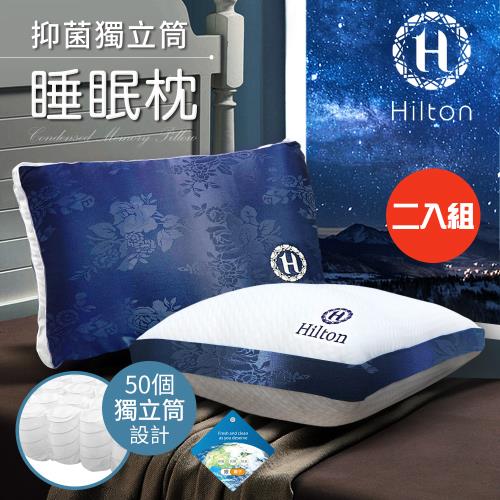 【Hilton 希爾頓】凡爾賽宮迷情藍茫銀離子沉睡獨立筒枕/二入組/二色任選(獨立筒枕/舒柔枕/沉睡枕)(B0104)