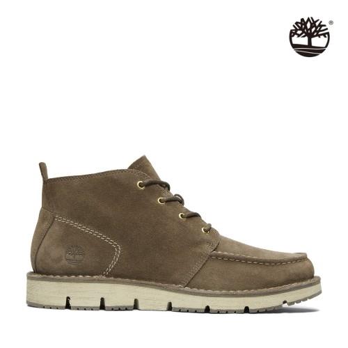 ★零碼出清★Timberland 男款棕綠色Moc-Toe中筒休閒靴|A5YGY901