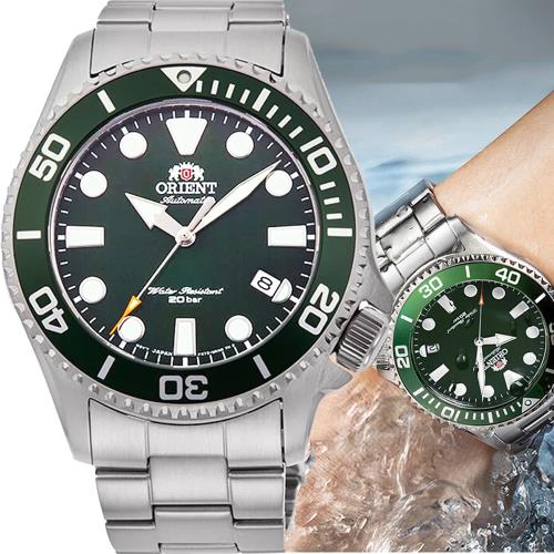 ORIENT 東方錶  綠水鬼 200米潛水機械腕錶-RA-AC0K02E/43.3MM