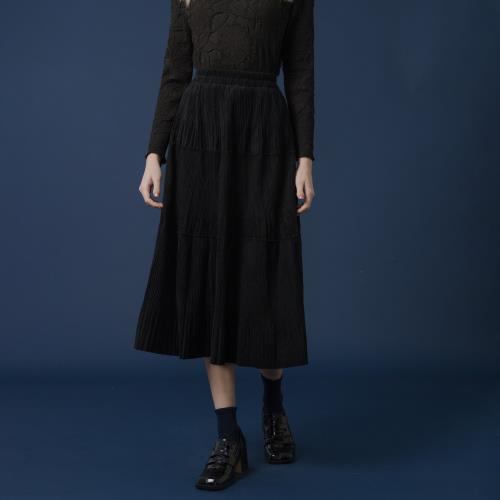 【YUTZUYA 優姿雅】甜美垂墜層次蛋糕百褶荷葉長裙