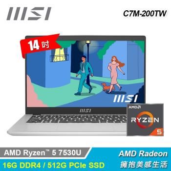 【MSI 微星】Modern 14 C7M-200TW 14吋 R5 商務筆電