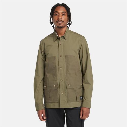 Timberland 男款葉綠色混合材質襯衫外套|A5U5UA58