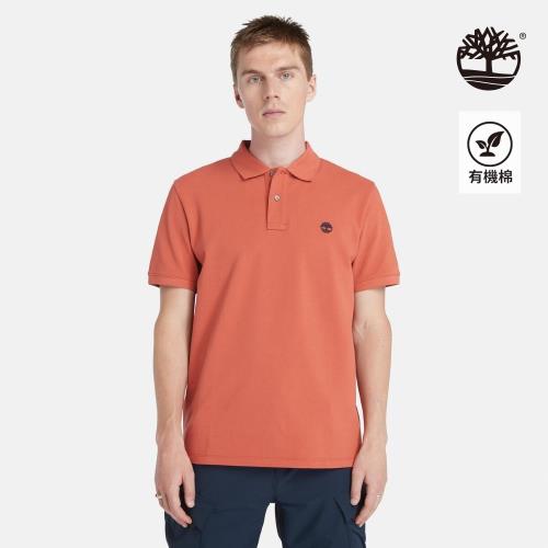 Timberland 男款醬紅色休閒短袖Polo衫|A62T5EG6