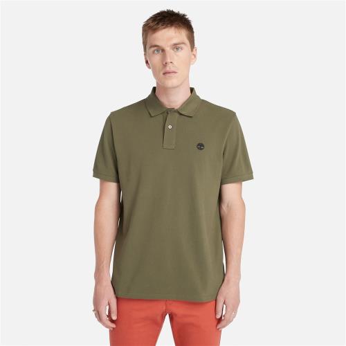 Timberland 男款葉綠色休閒短袖Polo衫|A62T5A58