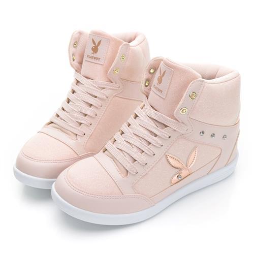 【PLAYBOY】Shiny 魅力時尚高筒兔兔內增高鞋-Y962399粉