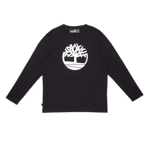 Timberland 男款黑色大樹Logo長袖T恤|A2Q9U001