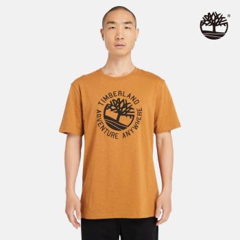 Timberland 男款小麥色標語Logo短袖T恤|A2Q4AP47