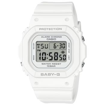 CASIO BABY-G 經典百搭方型電子腕錶-白色 BGD-565U-7