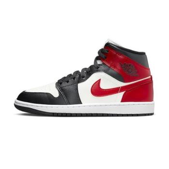 Nike W Air Jordan 1 Mid 女 黑白紅 黑腳趾 AJ1 喬丹 休閒鞋 BQ6472-160