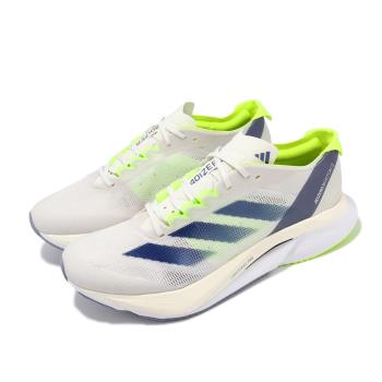 adidas 慢跑鞋 Adizero Boston 12 男鞋 白 綠 輕量 回彈 中長跑 路跑 運動鞋 IE8493
