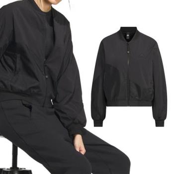 Adidas Bomber JKT 女款 黑色 立領 按扣口袋 寬鬆 外套 IM8872