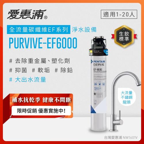 EVERPURE愛惠浦 櫥下型 PURVIVE-EF6000大流量不鏽鋼龍頭生飲淨水器